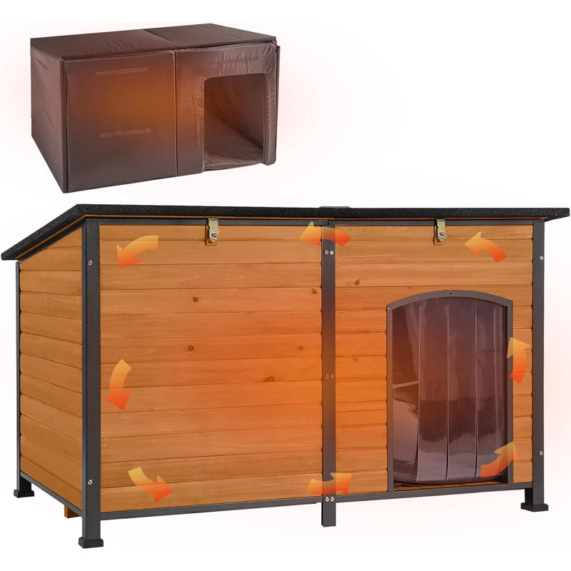 all season insulated dog house kennel, ideal for any backyard