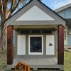 Durable outdoor dog house, insulated 4x6 ft with elevated 2-ft front porch – ideal for all seasons in Australian, Canadian, and American climates